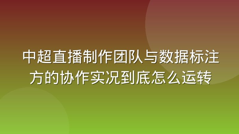 中超直播制作团队与数据标注方的协作实况到底怎么运转